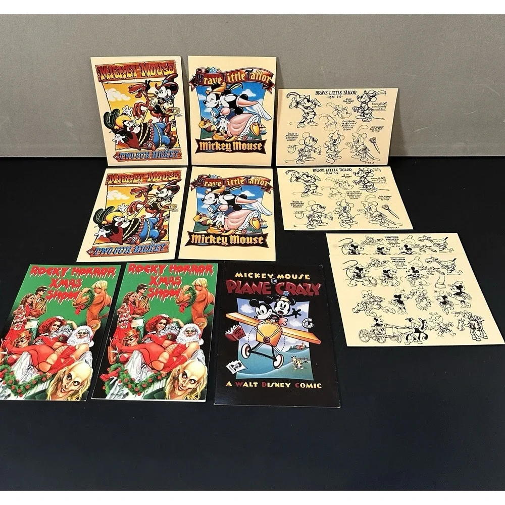 Mickey Mouse/rocky Horror Xmas Show Blank Note Cards Lot‎